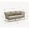 Saco 3-seater outdoor sofa in green rope and steel VeryForma