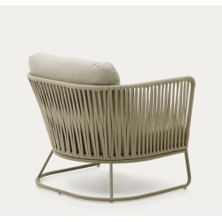 Fauteuil d'extérieur Saco en corde et acier vert VeryForma