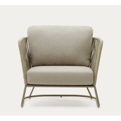 Fauteuil d'extérieur Saco en corde et acier vert VeryForma