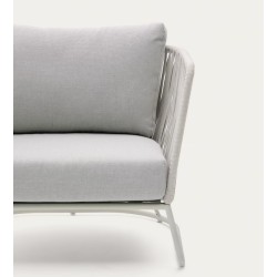 Fauteuil d'extérieur Saco en corde et acier gris VeryForma