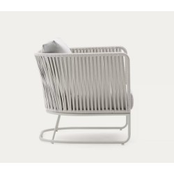 Fauteuil d'extérieur Saco en corde et acier gris VeryForma