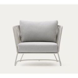 Fauteuil d'extérieur Saco en corde et acier gris VeryForma
