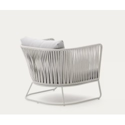Fauteuil d'extérieur Saco en corde et acier gris VeryForma