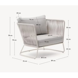 Saco Outdoor-Sessel aus Seil und grauem Stahl VeryForma