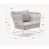 Fauteuil d'extérieur Saco en corde et acier gris VeryForma