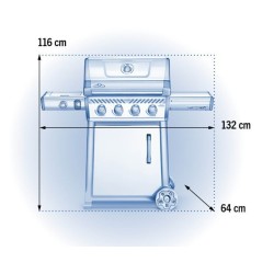 Barbacoa de gas Napoleon Freestyle 425 con estufa lateral y 5 quemadores
