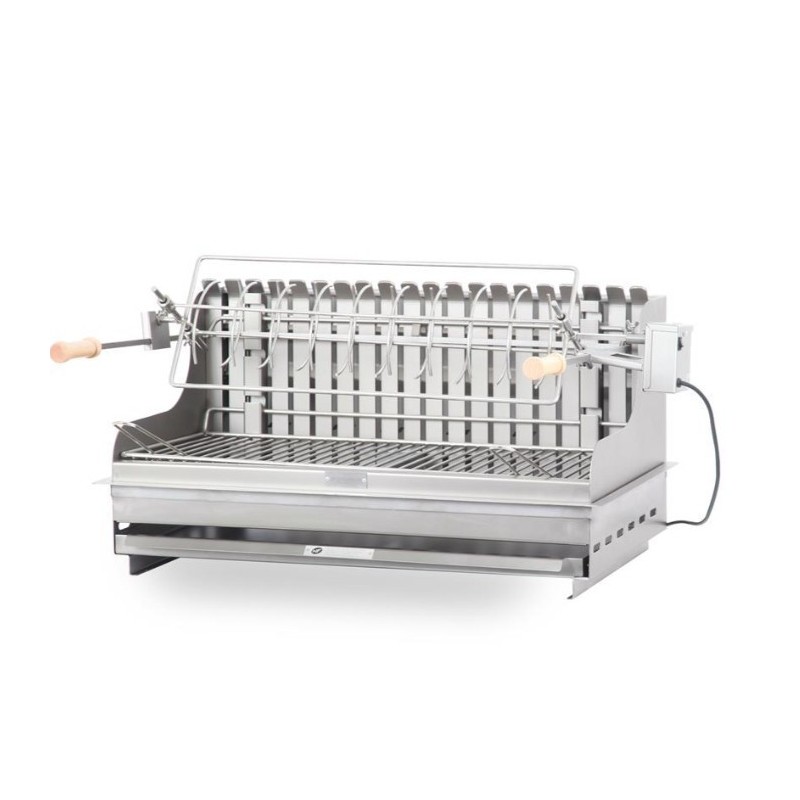 Le Marquier Irissarry Edelstahlgrill mit Drehspieß 78x32