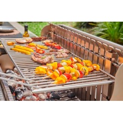 Le Marquier Irissarry Barbecue in Acciaio Inox con Carrello e Girarrosto