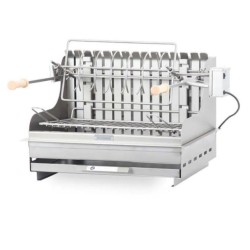 Le Marquier Mendy Barbacoa de acero inoxidable con carro y asador