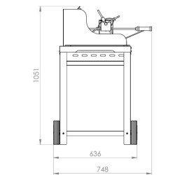 Le Marquier Mendy Barbecue in Acciaio Nero con Carrello e Girarrosto