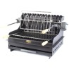 Le Marquier Mendy Black Steel Barbecue with Cart and Rotisserie
