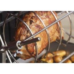 Le Marquier Mendy Black Steel Barbecue with Cart and Rotisserie