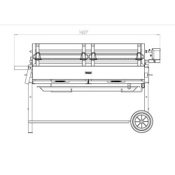 Le Marquier Méchoui Barbecue su carrello e girarrosto