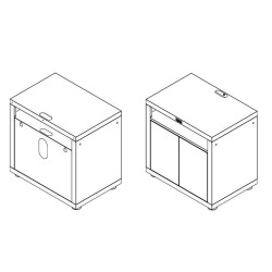 Le Marquier mobile da cucina a due ante 80x55 cm acciaio nero