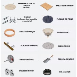 Kamado Monolith Basic Grelha Preta com Carrinho