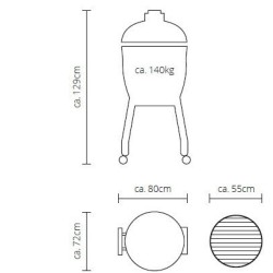 Barbecue Kamado Monolith Le CHEF Pro Série 2.0 Chariot