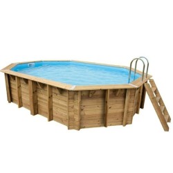 Ubbink Azura Piscina in Legno 400x610 H120cm Fodera Blu