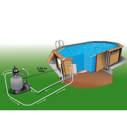 Ubbink Azura Piscina de Madera 400x610 H120cm Azul Liner