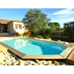 Forro Piscine Bois Ubbink Azura 400x610 H120cm bege