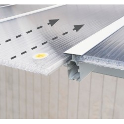 Pérgola de pared Olympia 3x4,25m de aluminio blanco y policarbonato Canopia