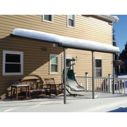 Pérgola de pared Olympia 3x4,25m de aluminio blanco y policarbonato Canopia