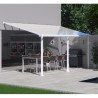 Olympia 3x5,46 m Wandpergola aus Weißaluminium und Canopia Polycarbonat
