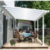 Pergola adossée Olympia 3x5,46m aluminium blanc et polycarbonate Canopia