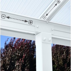 Pergola adossée Olympia 3x5,46m aluminium blanc et polycarbonate Canopia
