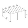 Pergola adossée Olympia 3x5,46m aluminium blanc et polycarbonate Canopia