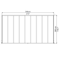 Pérgola de parede Olympia 3x5,46m em alumínio branco e policarbonato Canopia