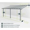 Pérgola de parede Olympia 3x5,46m em alumínio branco e policarbonato Canopia