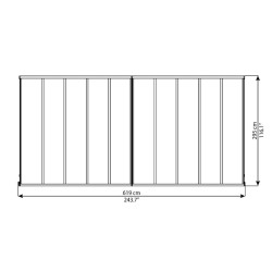 Olympia 3x6,1 m Wandpergola aus Weißaluminium und Canopia Polycarbonat