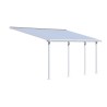 Pérgola de pared Olympia 3x6,1m de aluminio blanco y policarbonato Canopia