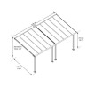 Pérgola de pared Olympia 3x6,1m de aluminio blanco y policarbonato Canopia