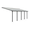 Olympia 3x7.30m grey aluminium and Canopia polycarbonate wall-mounted pergola