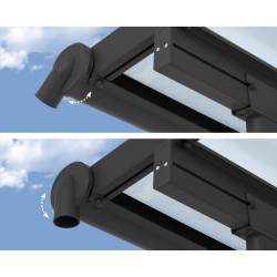 Olympia 3x7.30m grey aluminium and Canopia polycarbonate wall-mounted pergola