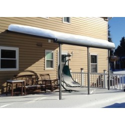 Pergola addossata Olympia 3x7,30m grigio alluminio e policarbonato Canopia