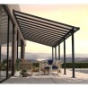 Olympia 3x9,15m grijze aluminium en Canopia polycarbonaat wandpergola