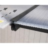 Olympia 3x9,15m grijze aluminium en Canopia polycarbonaat wandpergola