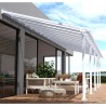 Pérgola de pared Olympia 3x9,71m de aluminio blanco y policarbonato Canopia