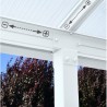 Olympia 3x9.71m white aluminium and Canopia polycarbonate wall-mounted pergola
