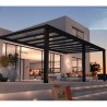 Pergola addossata in alluminio Stockholm 3,5x6,6m Grigio antracite e tetto trasparente Canopia