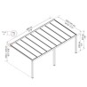 Pergola addossata in alluminio Stockholm 3,5x6,6m Grigio antracite e tetto trasparente Canopia