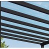 Pérgola de pared Stockholm de 3,5x6,6m de aluminio Gris antracita y Canopiaonate Techo transparente Canopia
