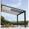 Pérgola de pared de aluminio Stockholm de 3,5x3,7 m Techo gris antracita y transparente Canopia