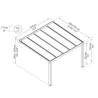 Pérgola de pared de aluminio Stockholm de 3,5x3,7 m Techo gris antracita y transparente Canopia