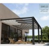 Pérgola de pared de aluminio Stockholm de 3,5x3,7 m Techo gris antracita y transparente Canopia