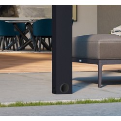 Stockholm wall-mounted pergola 3.5x6.6m aluminium Anthracite grey and Canopiaonate Canopia transparent roof