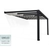 Stockholm 3.5x5.15m Anthracite Grey Aluminum Lean-to Pergola with Canopia Transparent Roof