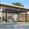 Stockholm 3.5x5.15m Anthracite Grey Aluminum Lean-to Pergola with Canopia Transparent Roof